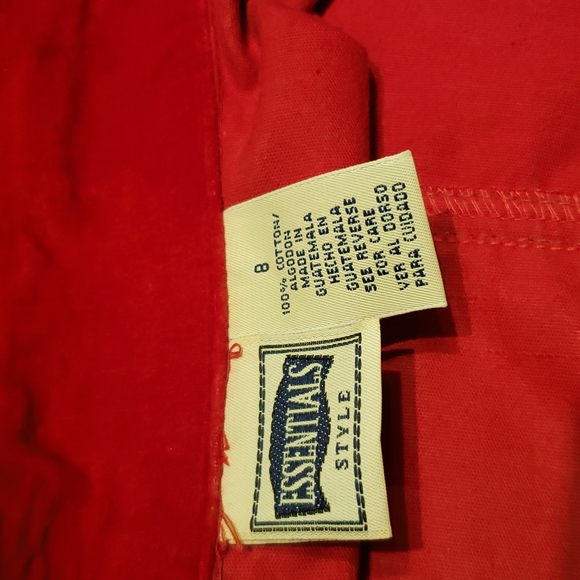 Vintage Essentials NEW Blazer Jacket Top Cotton Velour Front Zip RED Womens NWOT - Picture 6 of 15